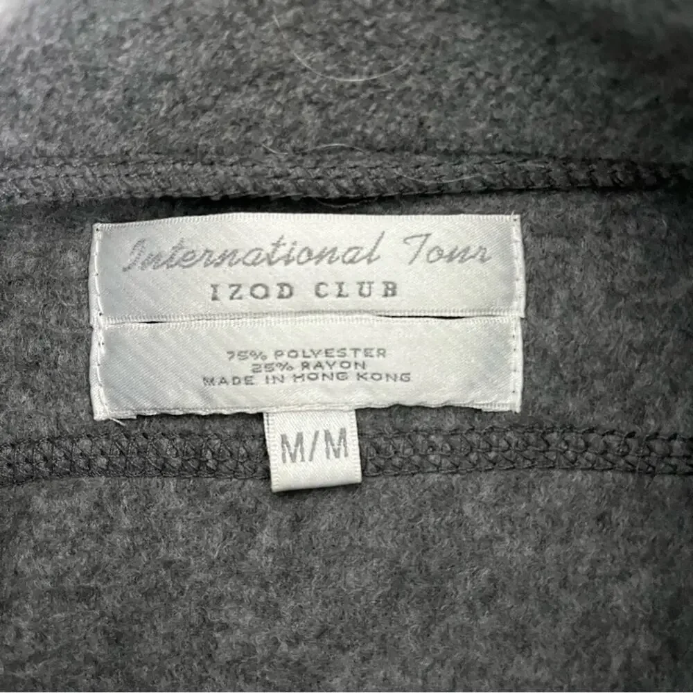 IZOD Club International Tour grey fleece vest size Medium